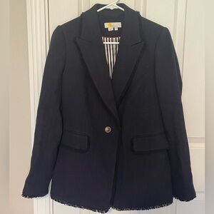 Boden navy blazer, size 4 with white and blue striped inside